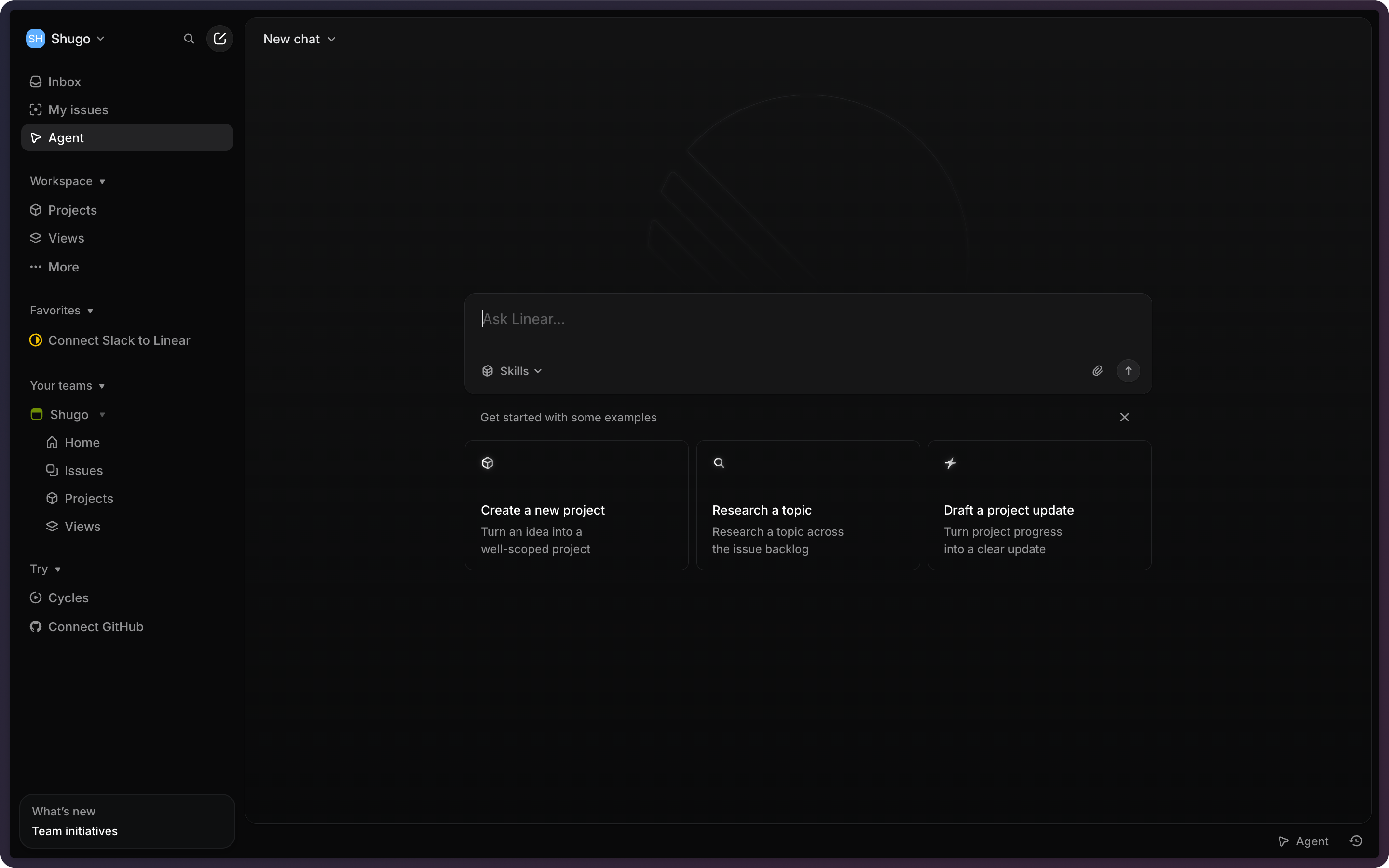 Agent chat ux example cards