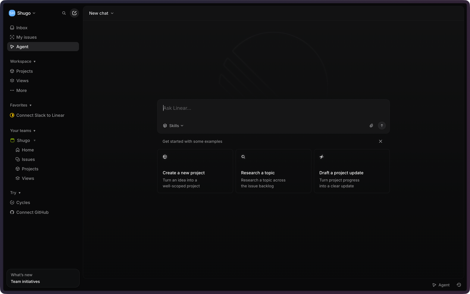 Agent chat ux example cards